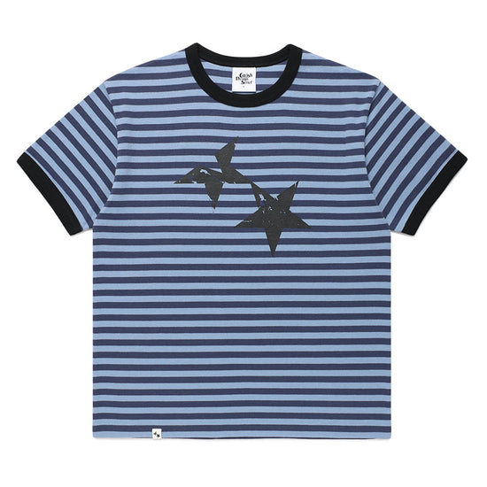 Cavish Striped Twin Star Ringer Short Sleeve Tee