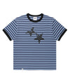 Cavish Striped Twin Star Ringer Short Sleeve Tee