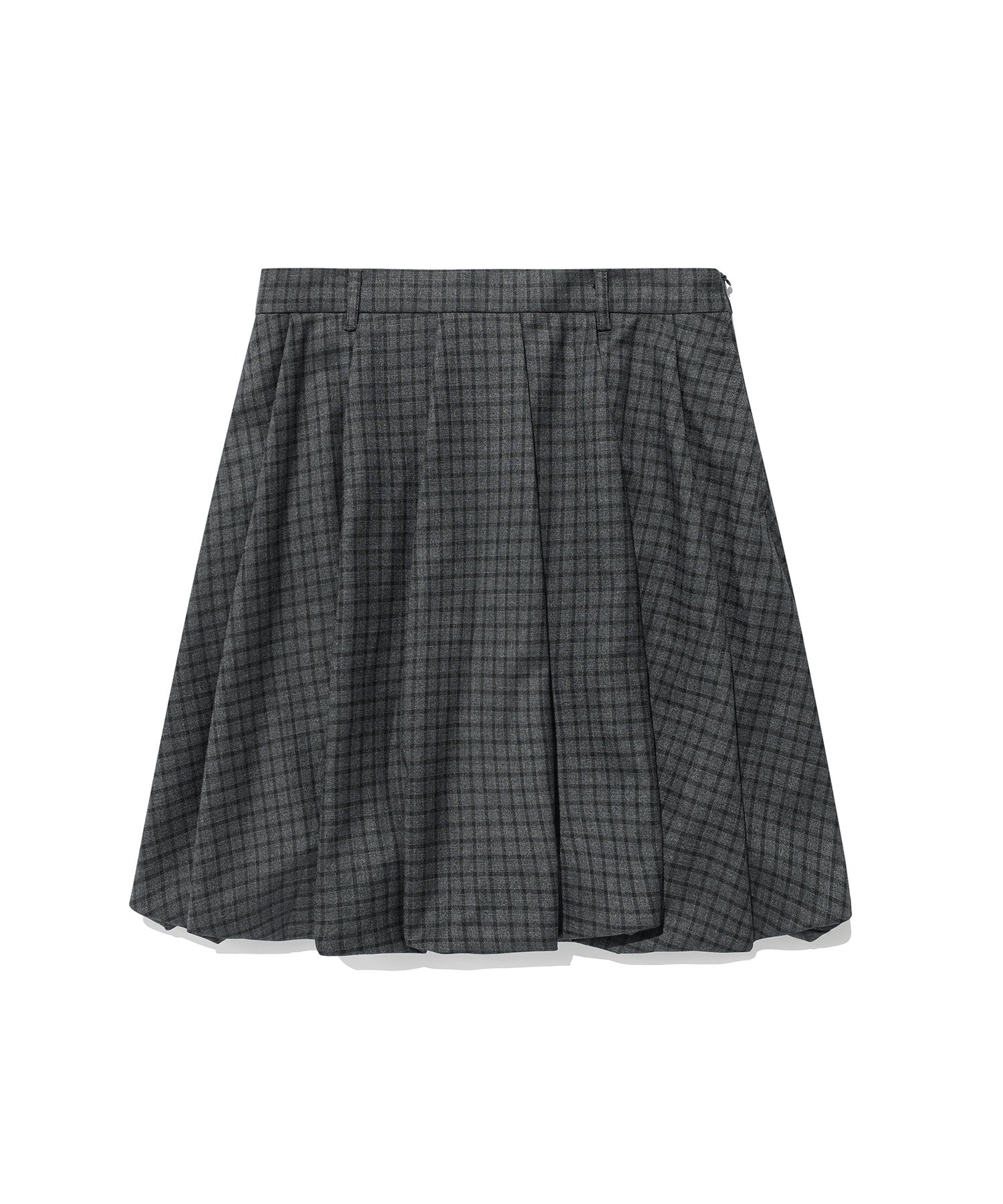 Nice Ghost Club FFATS Check Balloon Layered Skirt Pants [Charcoal]
