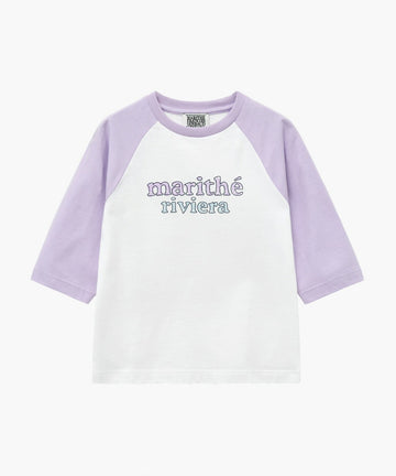 Marithé François Girbaud ENFANT COLOR BLOCK RAGLAN 3/4 SLEEVE WHITE
