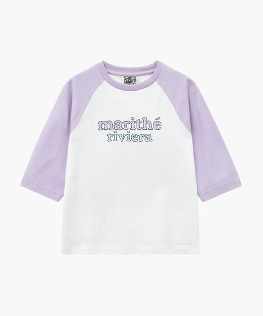 Marithé François Girbaud ENFANT COLOR BLOCK RAGLAN 3/4 SLEEVE WHITE