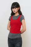 General Idea WOMAN Two-Way Color Layered T-Shirt