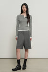 General Idea WOMAN Henry Neck Layered Knit Pullover