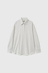 General Idea WOMAN Loose Fit Button Wrap Stripe Shirt [WHITE]