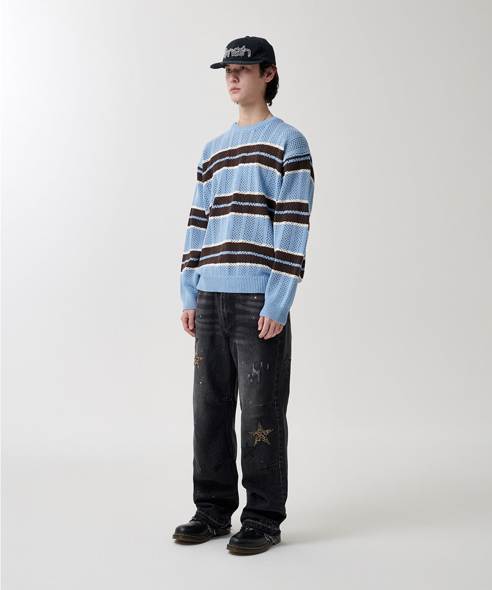 Mahagrid Mesh Stripe Knit