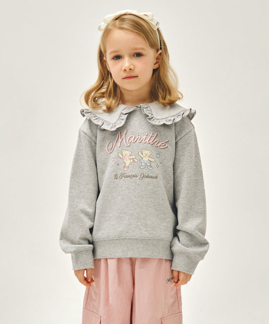 Marithé François Girbaud Kids W Frill Collar Sweatshirt Heather Gray