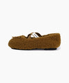 Marithé François Girbaud Kids Cross Banding Shearling Flat Shoes Brown