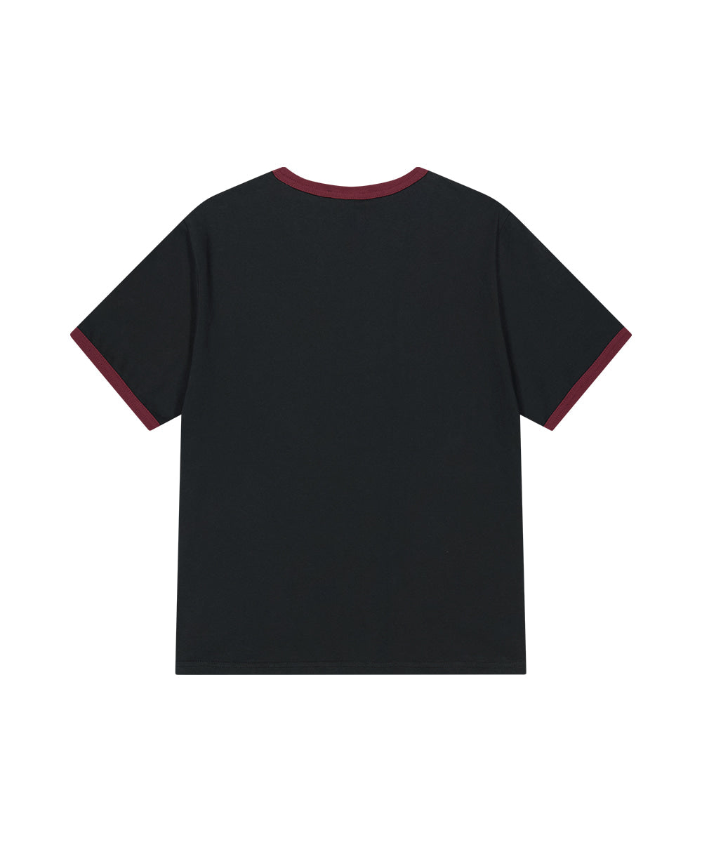 Mahagrid Flag Applique Ringer Tee