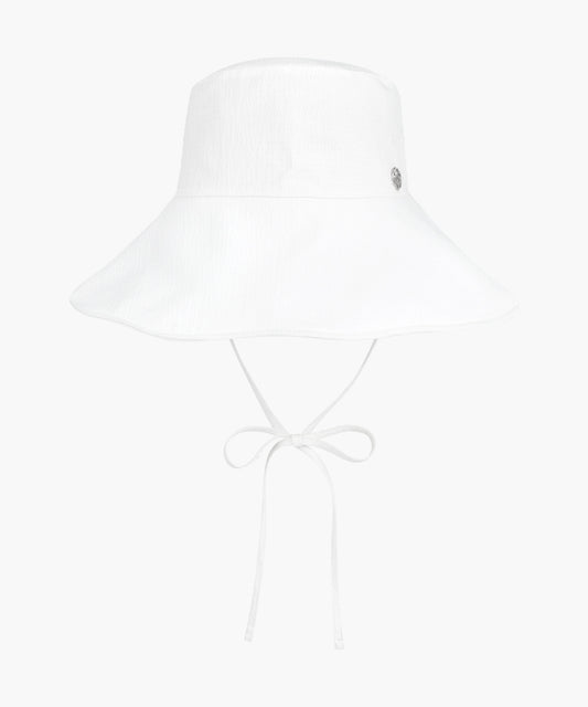 Marithé François Girbaud W STRAP SEERSUCKER WIDE BUCKET HAT ivory