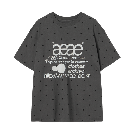 AEAE [6/4 pre-order delivery] Web Logo Dot T-Shirts [Charcoal]