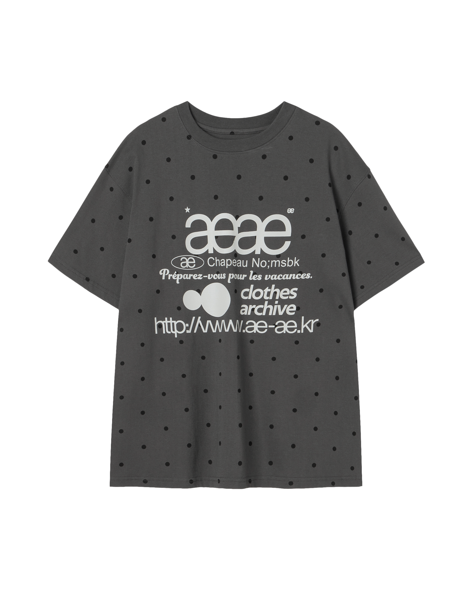 AEAE [6/4 pre-order delivery] Web Logo Dot T-Shirts [Charcoal]