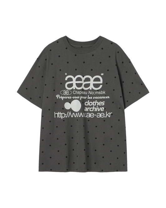 AEAE [6/4 pre-order delivery] Web Logo Dot T-Shirts [Charcoal]