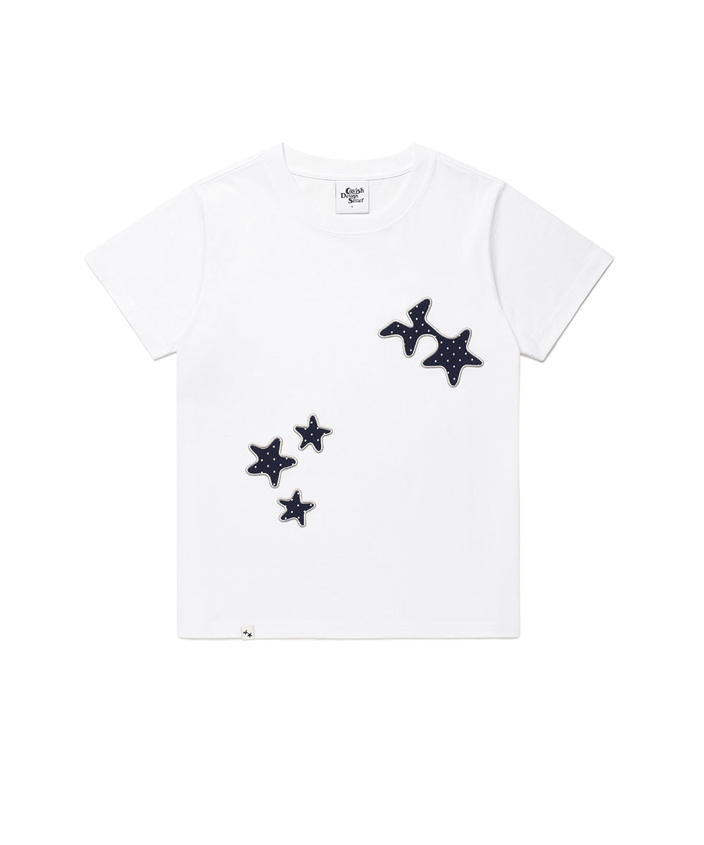 Cavish Cozy Star Applique Short Sleeve Tee White