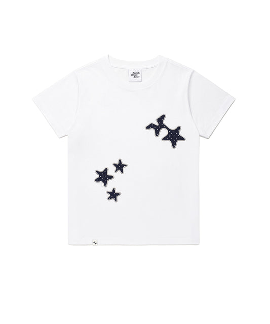 Cavish Cozy Star Applique Short Sleeve Tee White
