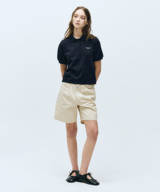 Marithé François Girbaud W ONE TUCK COTTON BERMUDA PANTS
