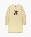 Marithé François Girbaud Kids Bear Classic Logo Sweat Dress (Brushed) Light Yellow