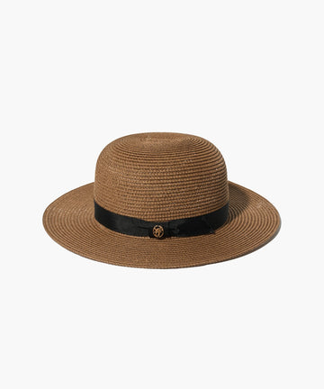 Marithé François Girbaud W Circle Logo Raffia Hat