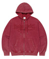 Mahagrid Washed Cut Off Applique Hood Zip Up