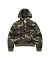 Mahagrid Camo Applique Crop Zip Up Hoodie