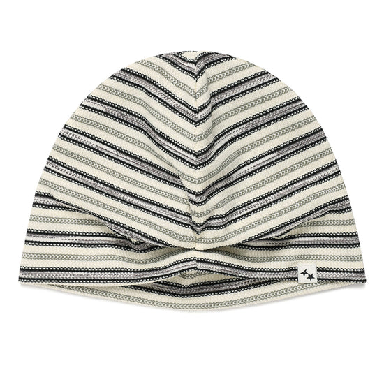 Cavish Kyurin Striped Button Beanie in Ivory