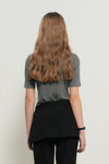 General Idea WOMAN Acetate Mock Neck Short Sleeve T-Shirt