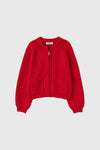 General Idea WOMAN Cotton Blend Raglan Knit Zip-Up