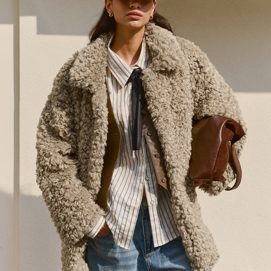 Bitter Cells Curly Collar Fur Jacket