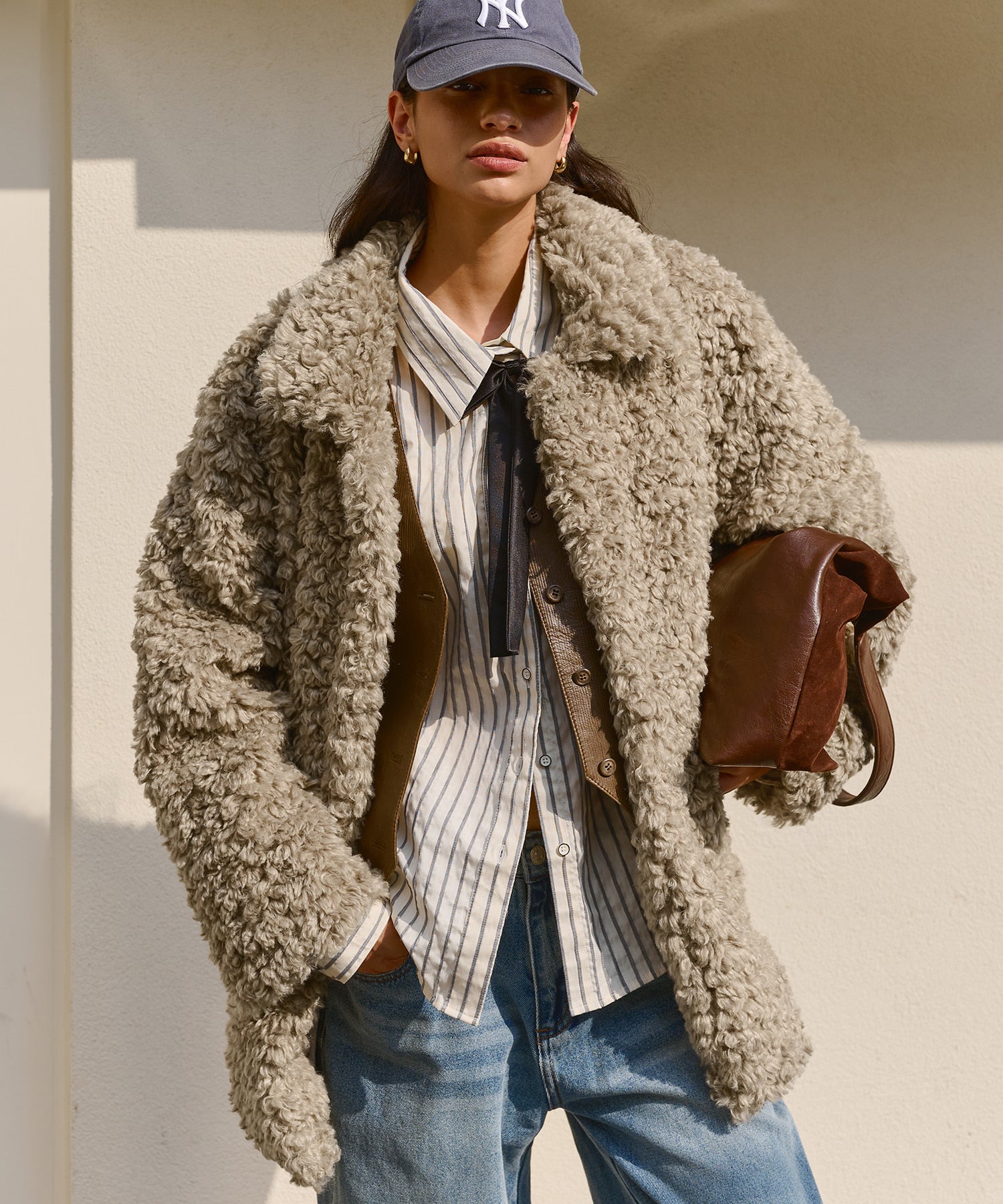 Bitter Cells Curly Collar Fur Jacket