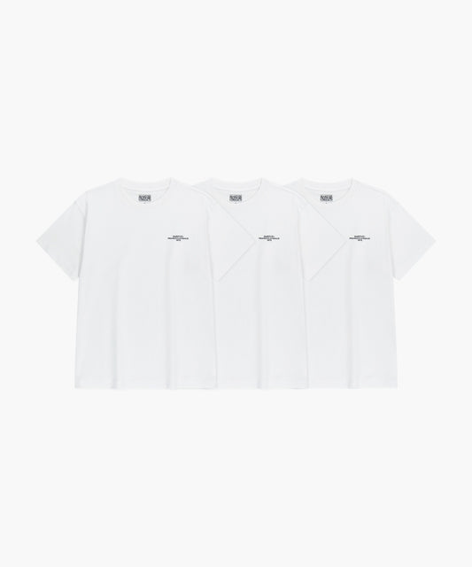 Marithé François Girbaud 3PACK LETTERING LOGO TEE white