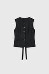 General Idea WOMAN Linen Classic Vest [BLACK]