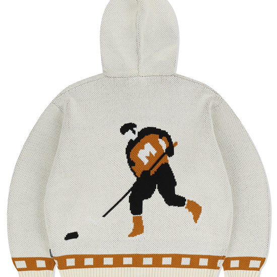 Mahagrid Hockey Knit Zip-Up Hoodie