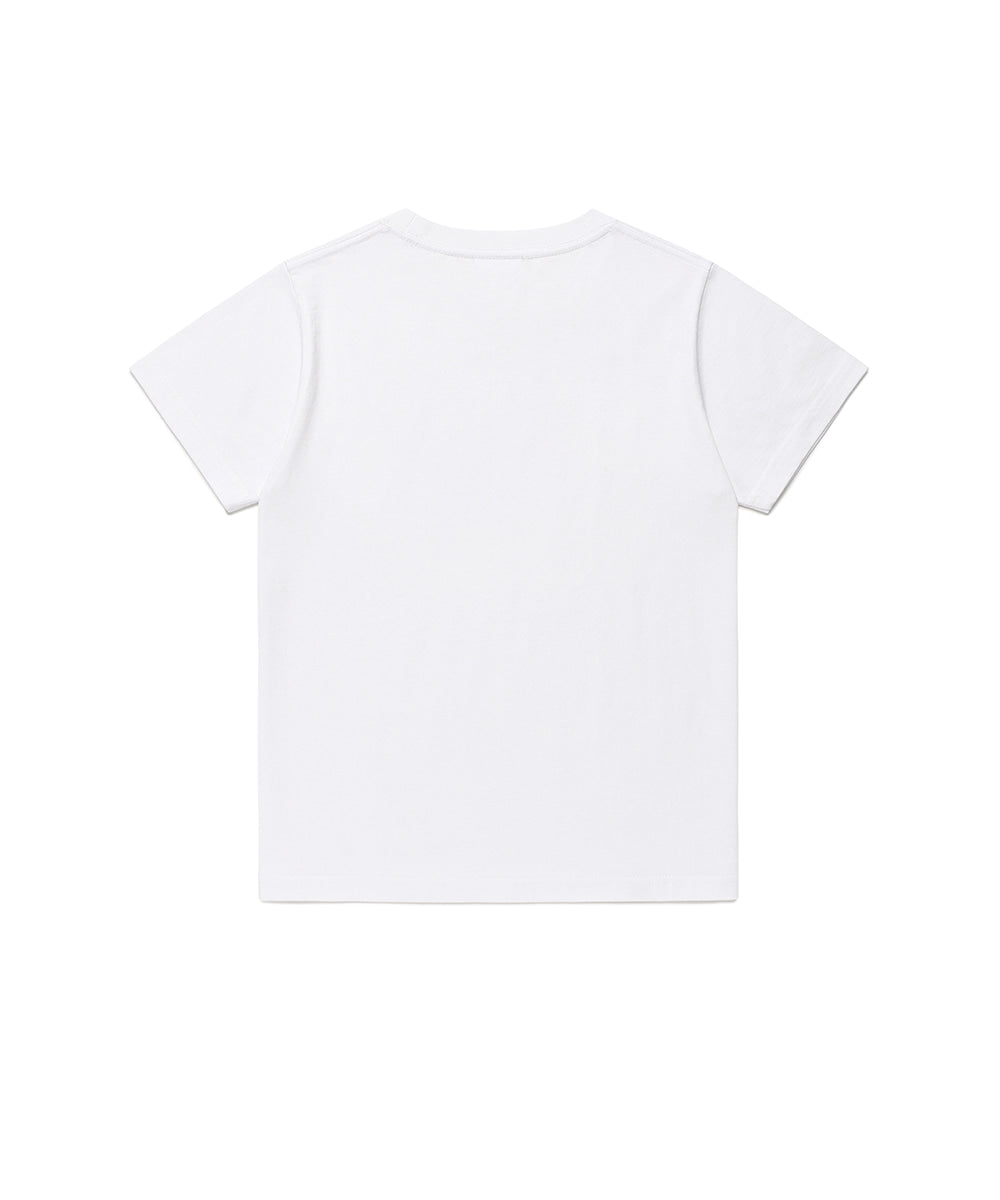 Cavish Women's Twin Heart Appliqué Short Sleeve T-Shirt in White