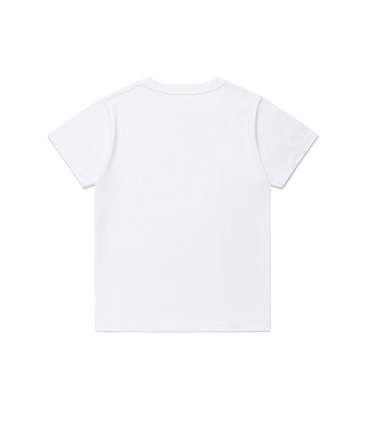 Cavish Women's Twin Heart Appliqué Short Sleeve T-Shirt in White