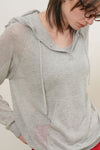 General Idea Woman Sheer Hood Knit Pullover