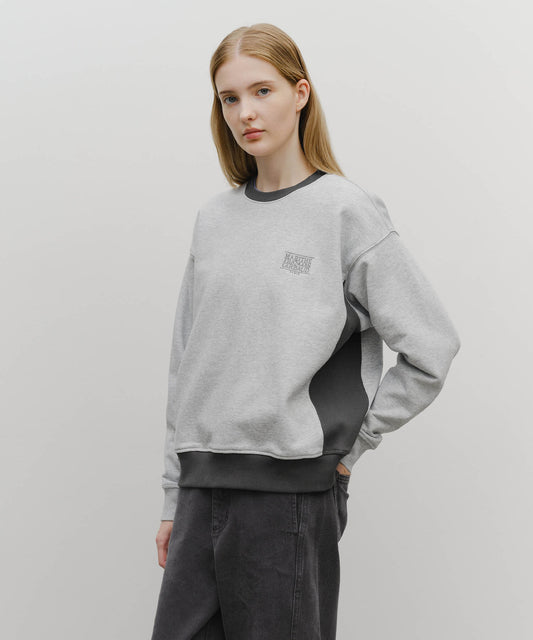 Marithé François Girbaud Classic Logo Side Color Block Sweatshirt Heather Gray
