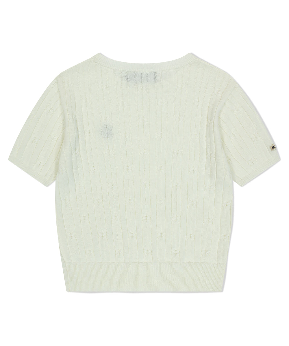 Mahagrid Cable Half Sleeve Knit