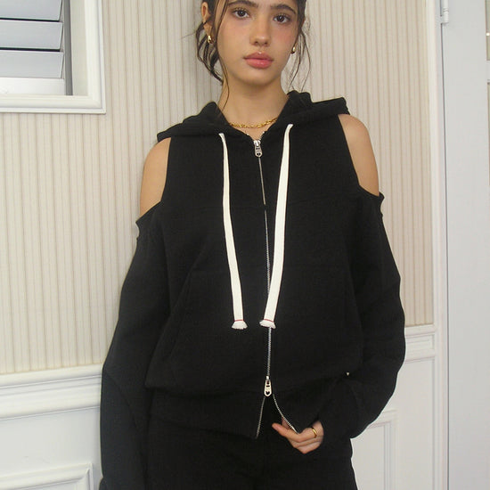 Bitter Cells Split Cut Out Hood Zip Up
