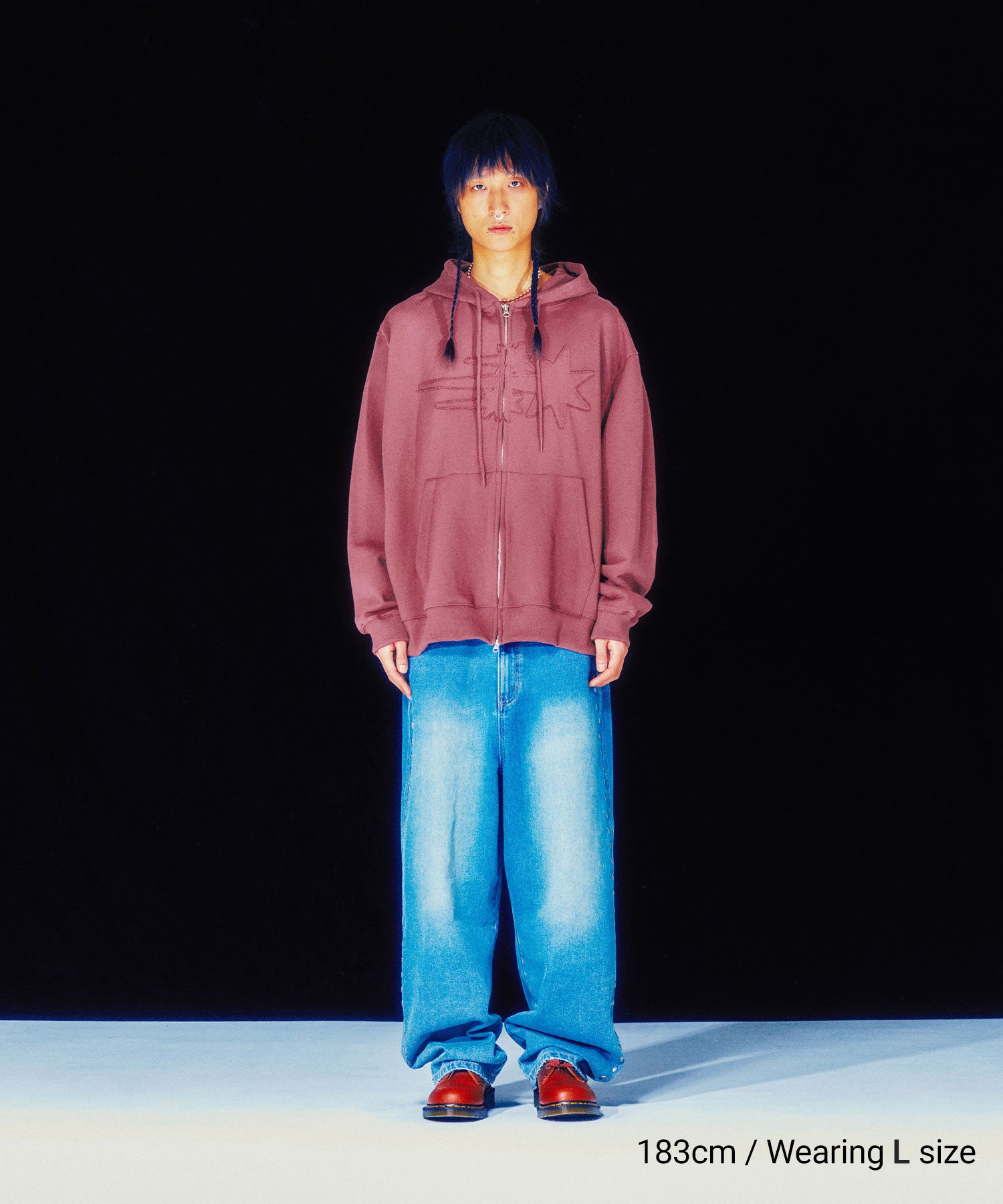 Nice Ghost Club 3Star Logo Zip Hoodie