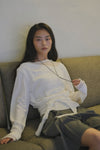 General Idea WOMAN Tie Unbalanced Layered Pullover
