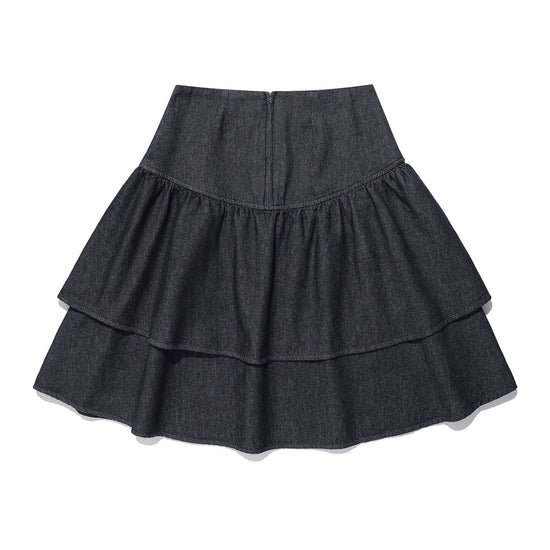 Nice Ghost Club Lowrise Shirring Denim Skirt