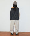 Mahagrid Stripe Present One Shoulder Long Sleeve Tee in Charcoal