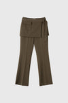 General Idea WOMAN Skirt Layered Bootcut Slack Pants [TAUPE]