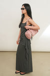 General Idea WOMAN Built-in Cap Backless Sleeveless [CHARCOAL]