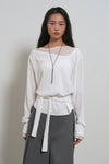 General Idea WOMAN Tie Unbalanced Layered Pullover