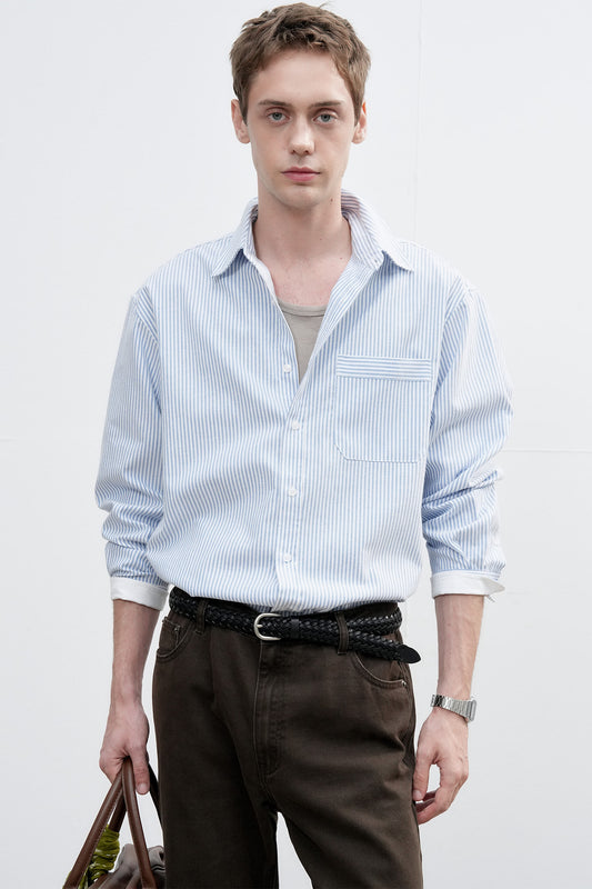 General Idea UNISEX Regular Fit Oxford Stripe Shirt