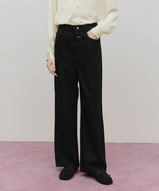 Marithé François Girbaud Women's Layered Denim Skirt Pants Black