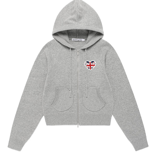 Cavish Women's Union Jack Knit Zip Up Hoodie