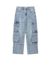 Cavish Washed Denim Cargo Pants
