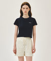 Marithé François Girbaud W SMALL LETTERING SLIM CROP TEE