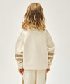 Marithé François Girbaud Kids Stripe Point Collar Sweatshirt Ivory